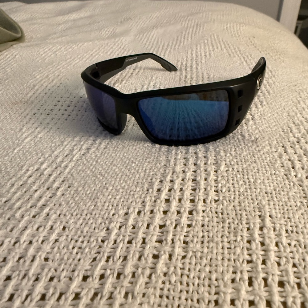 Costa Black Frame Sunglasses with Blue Lenses